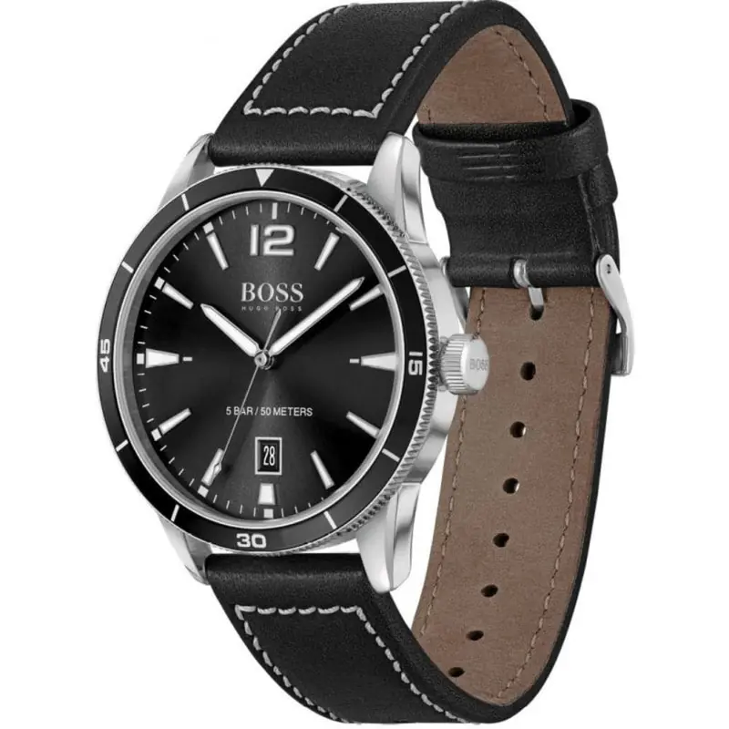 Hugo Boss 1570125 Black Leather Mens Watch 1