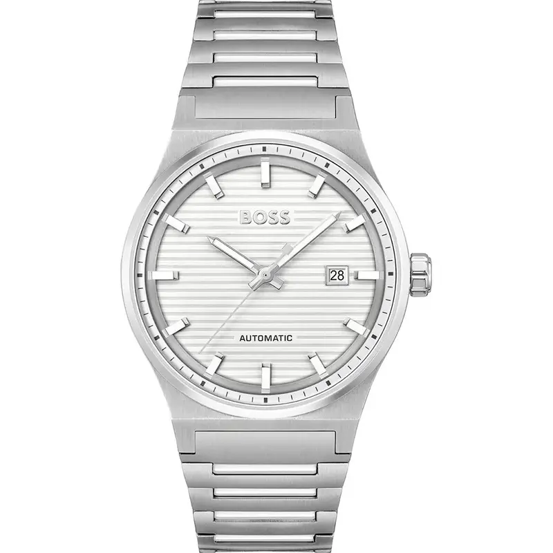 Hugo Boss Candor Automatic White Dial Silver Steel Watch 1514186 1