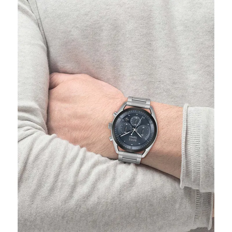 Hugo Boss Top Chronograph Blue Dial Steel Watch 1514093 2