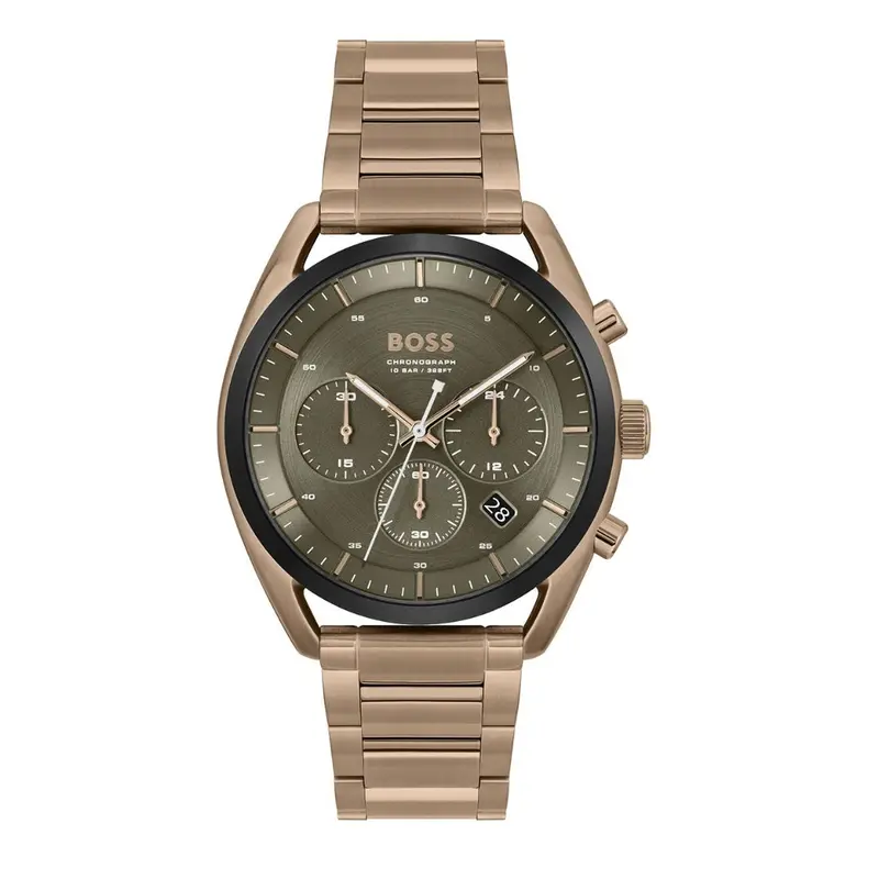 Hugo Boss Top Chronograph Brown Gold Steel Watch 1514094 1