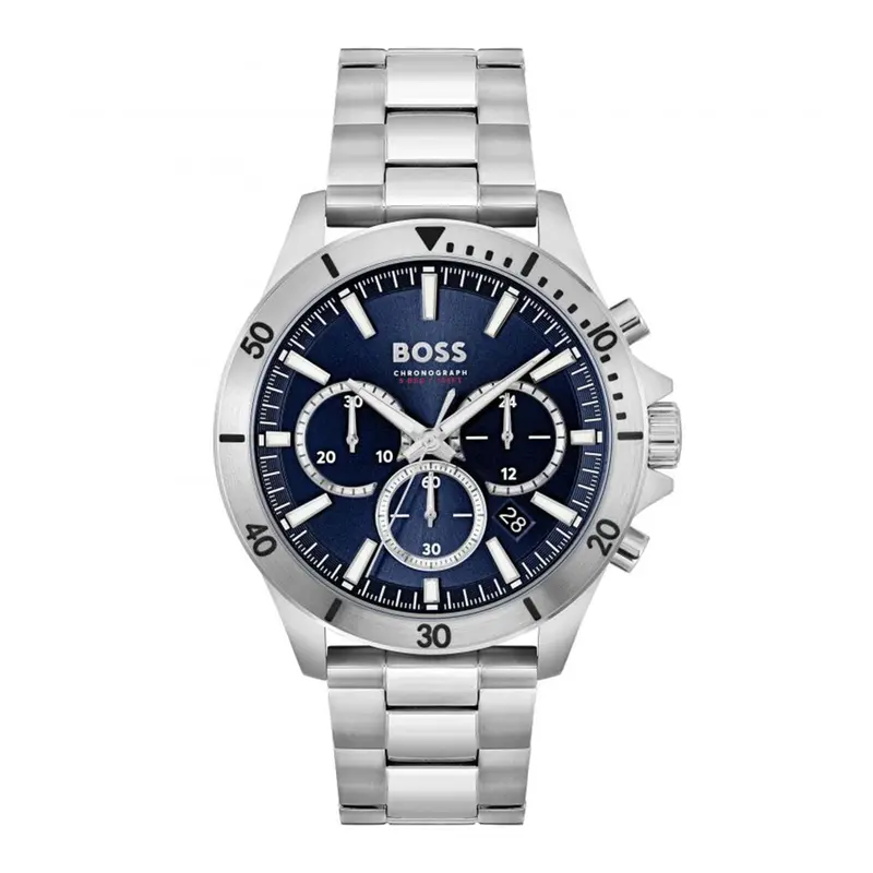Hugo Boss Troper Chronograph Blue Dial Steel Watch 1514069 1