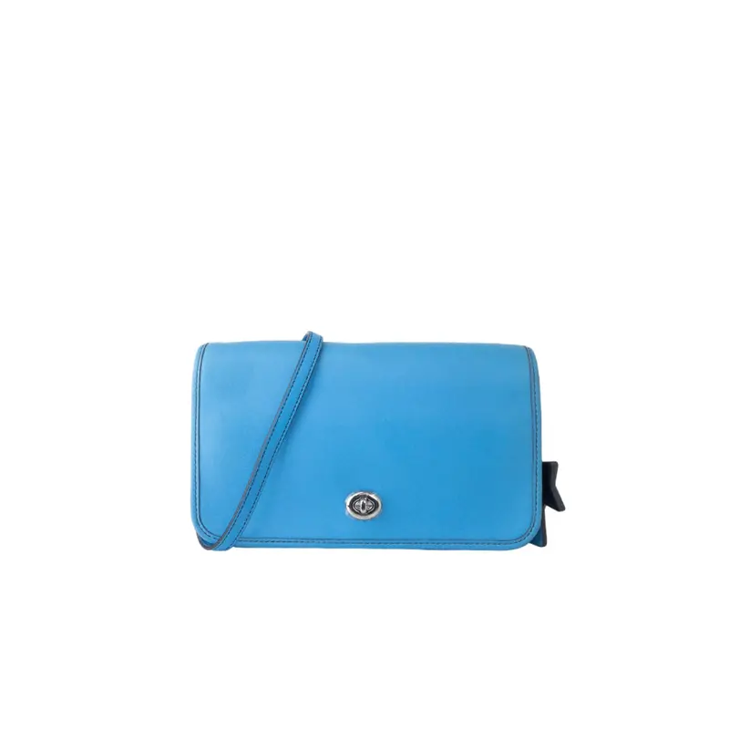 Imperfect Coach 38015 Turnlock Crossbody Glovetanned Leather - Azure Blue 1