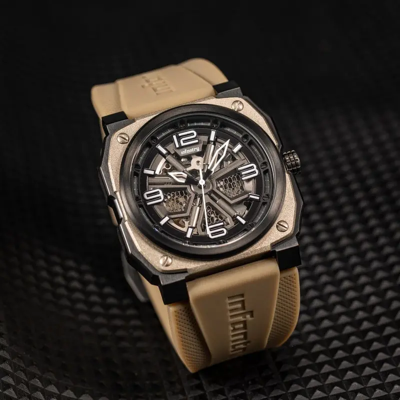 Infantry Analog Beige Silicone Strap Men Watch Mod47-Fc-05-C 1
