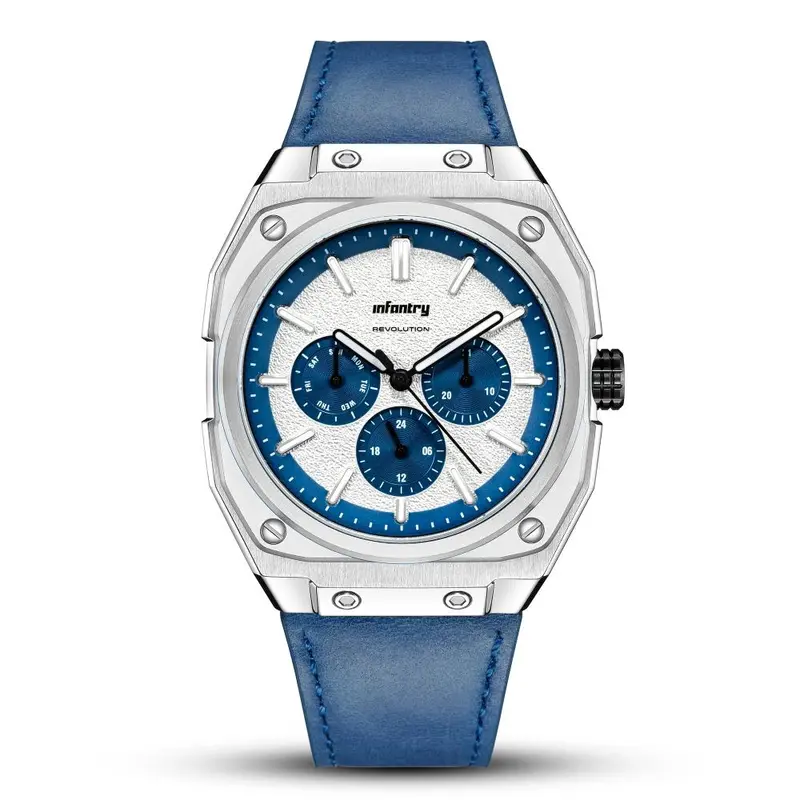 Infantry Mod 42 Modular Watch Club Blue Leather Strap Men's Watch Mod42-Pnd-Blu 1