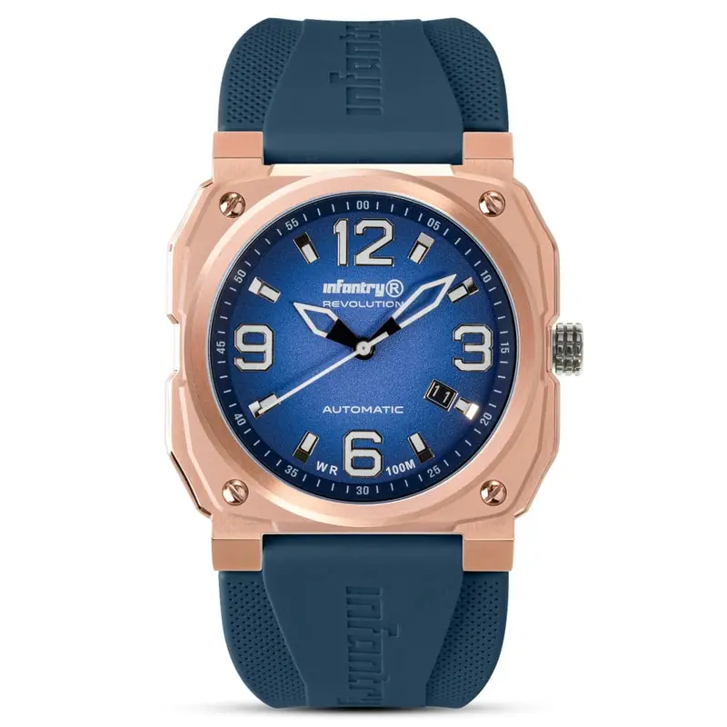 Infantry Revolution Blue Dial Silicone Strap Men Watch Mod47-Fc-12-C 1