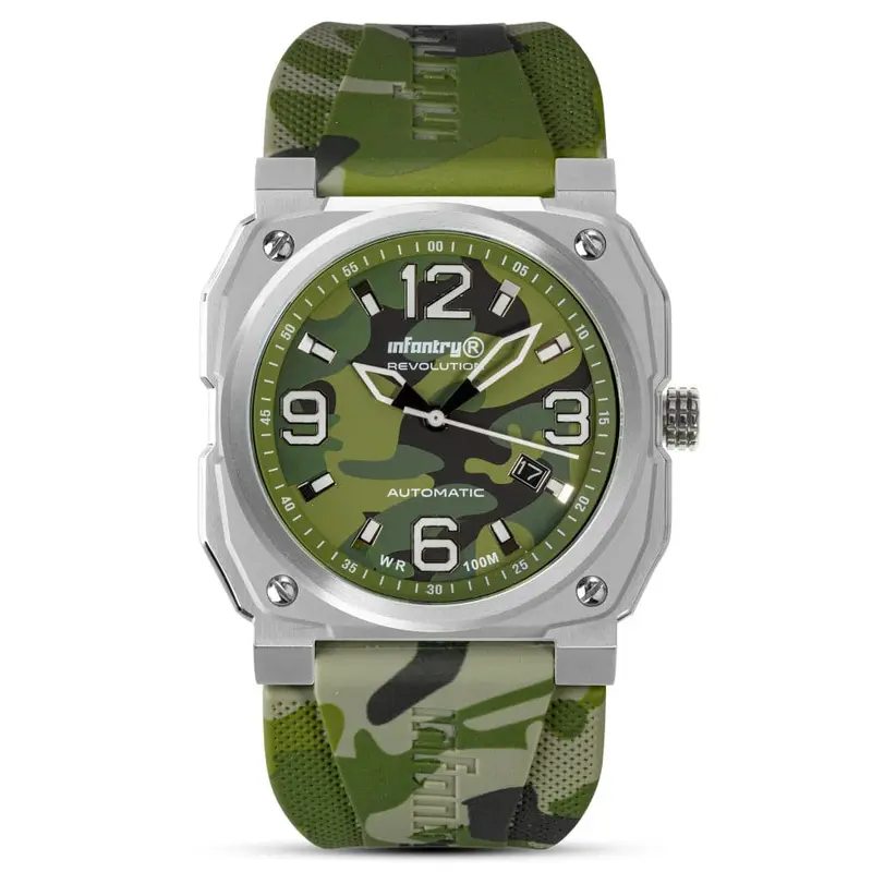 Infantry Revolution Green Silicone Strap Men Watch Mod47-Fc-10-C 1