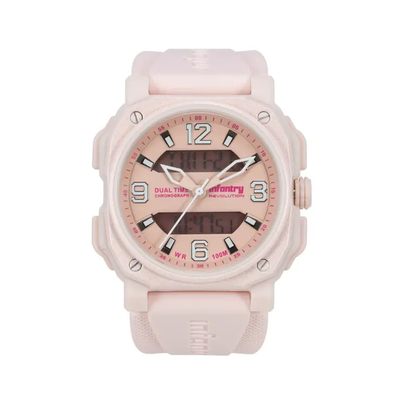 Infantry Revolution Series Pink Silicone Strap Women Watch Revo-Ad-42Pink 1
