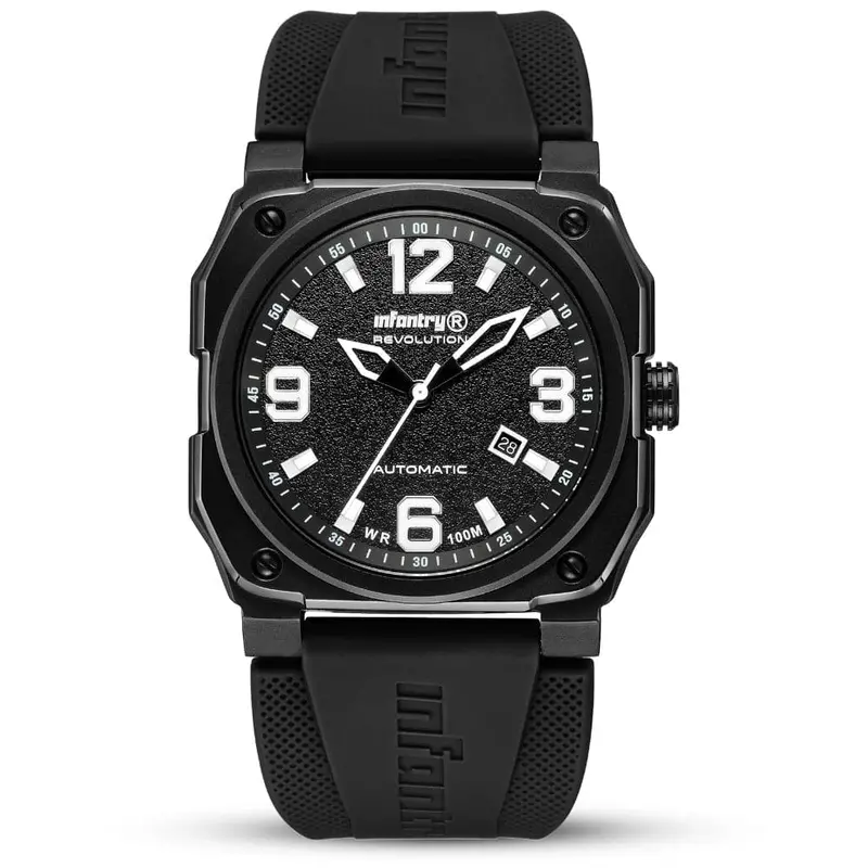 Infantry Revolution Series The Autopilot Black Silicone Strap Men Watch Revo-Auto-03-V2 1