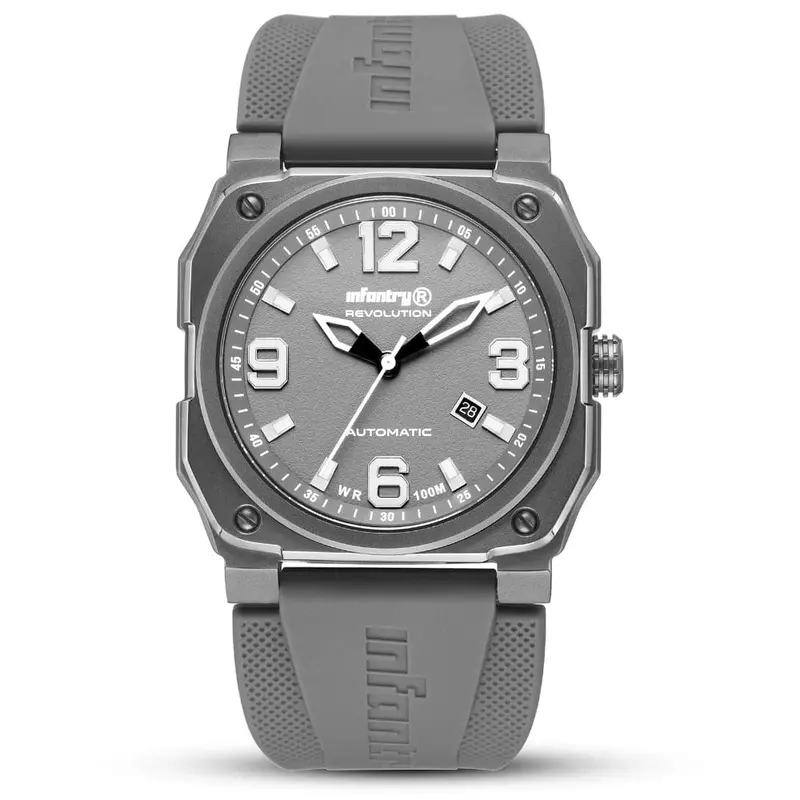 Infantry Revolution Series The Autopilot Grey Silicone Strap Men Watch Revo-Auto-04-V2 1
