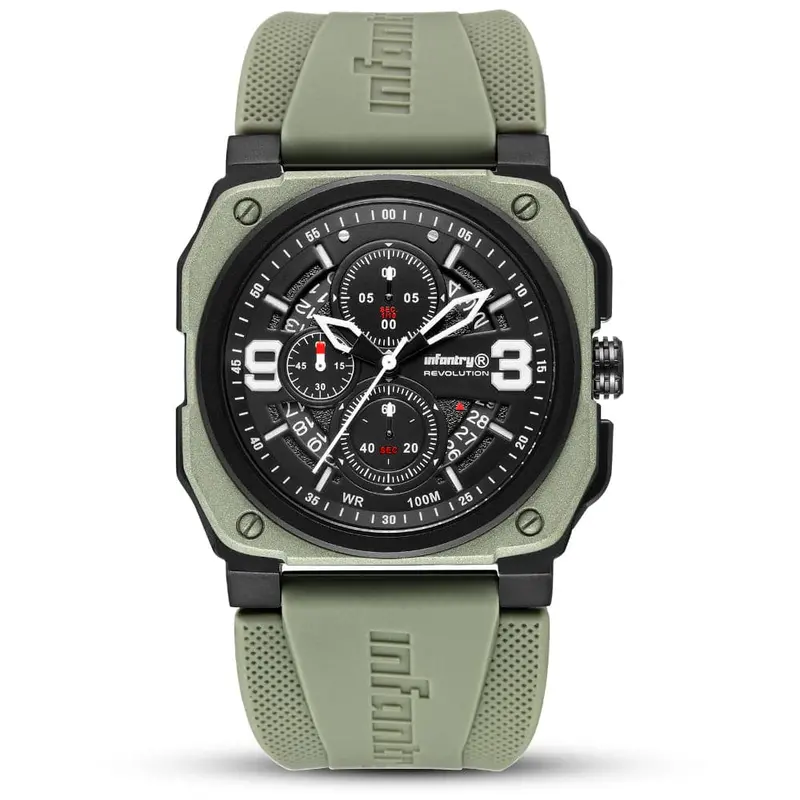 Infantry Revolution Series The Chrono Master Silicone Strap Men Watch Revo-Chr-02-V3 1