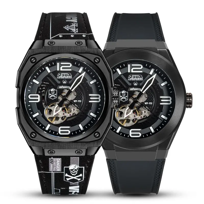 Infantry The Macross Roy Fokker Black Out Edition Black Strap Men Watch Mod42-Mac-Set-Blk-C 1