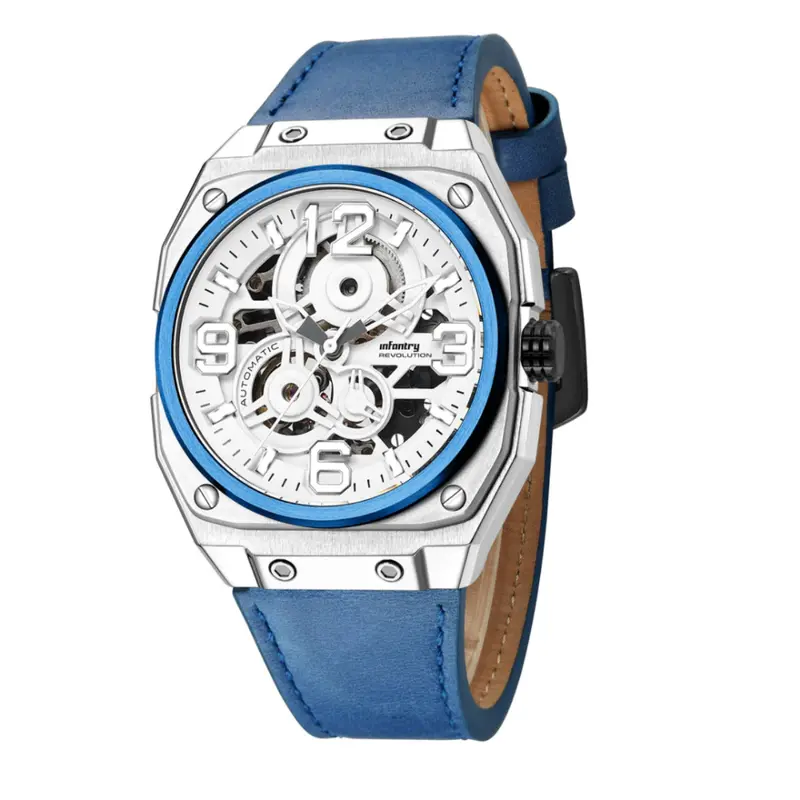 Infantry The Skyster Blue Leather Strap Men Watch Revo-Mod-06-C 2