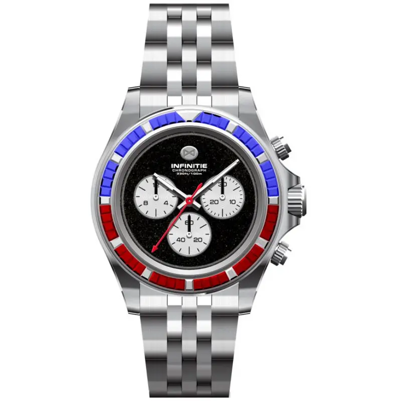 Infinitie Gorgeous Black Dial Silver Steel Watch Rm-D3-06 1