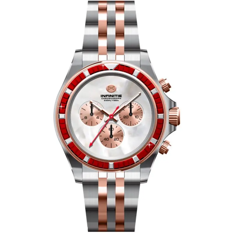 Infinitie Gorgeous Red With Silver Steel Watch Rm-D3-08 1
