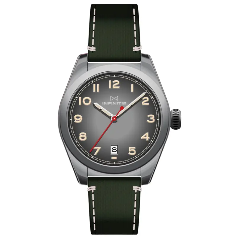 Infinitie Ovetto Grey Dial Black Leather Strap Watch Rm-R4-03 1