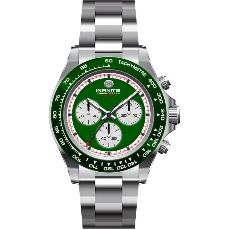 Infinitie Velocity Green Dial Stainless Steel Watch Rm-D3-04 1