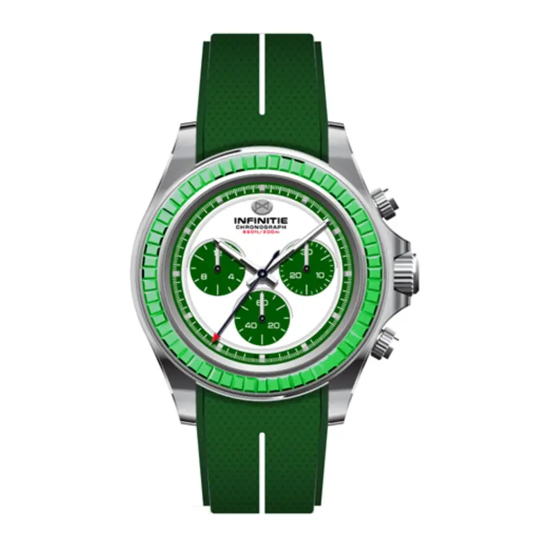 Infinitie Velocity Green Strap And White Dial Watch Rm-D3-05 1