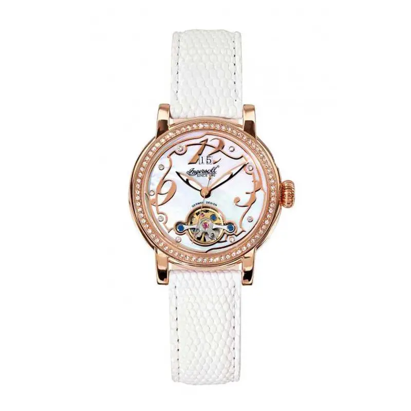 Ingersoll Concord Automatic Rose Gold Stainless Steel In5005rgwh White Leather Strap Ladies' Watch 1