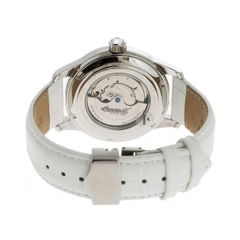 Ingersoll Destiny Automatic Silver Stainless Steel In5007wh White Leather Strap Ladies' Watch 2