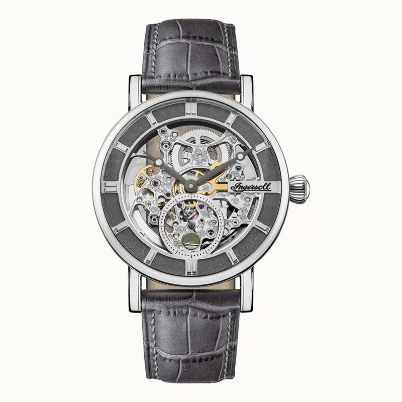 Ingersoll Herald Automatic I00402b Stainless Steel Round Black Leather Strap Men's Watch 1