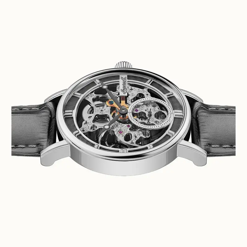 Ingersoll Herald Automatic I00402b Stainless Steel Round Black Leather Strap Men's Watch 2