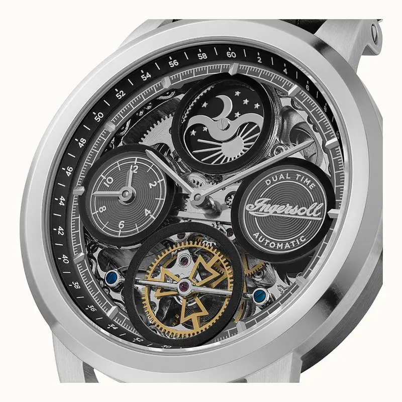 Ingersoll The Arc Gents Automatic Black Leather Watch I16001 2