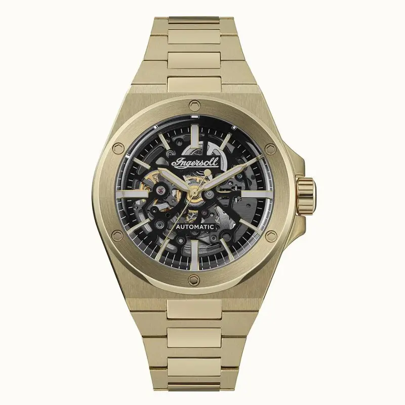 Ingersoll The Baller Automatic Black Dial Ip Gold Stainless Steel Men's Watch I15001 1