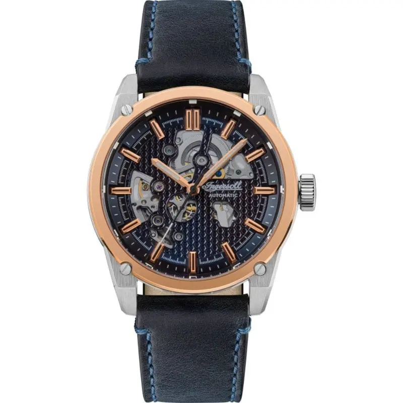 Ingersoll The Carroll Automatic I11602 Blue Leather Strap Men's Watch 1
