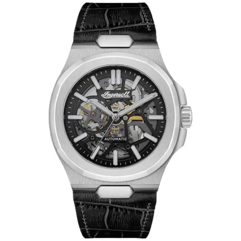 Ingersoll The Catalina Automatic Black Leather Strap Men Watch I12502 1