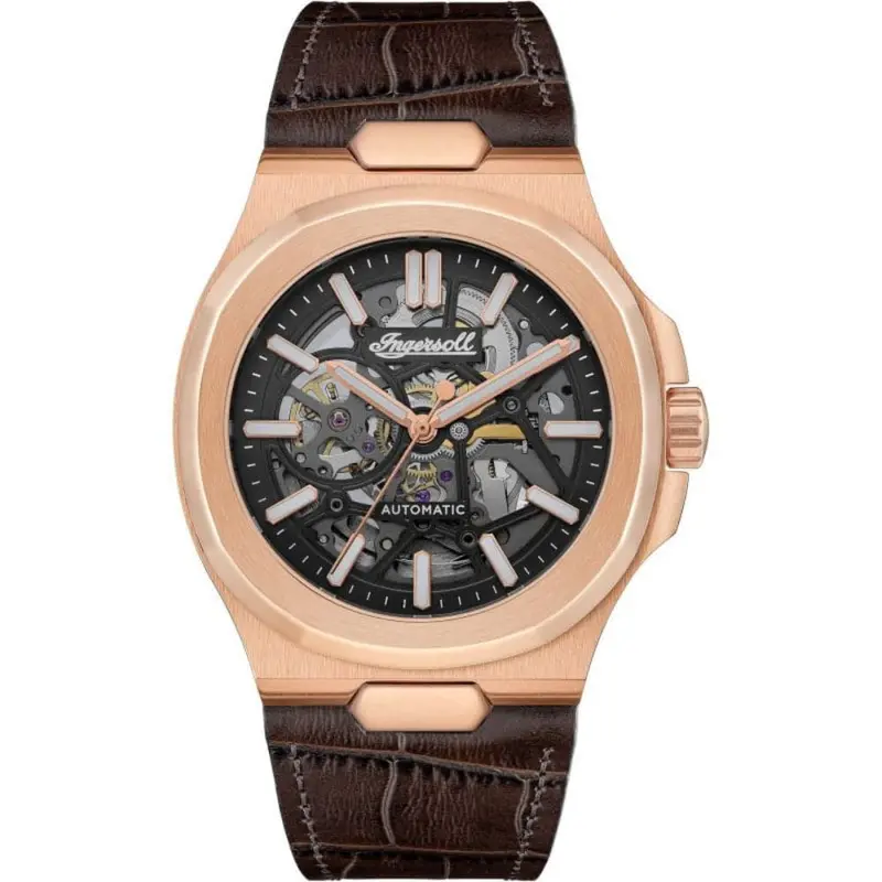 Ingersoll The Catalina Automatic Brown Leather Strap Men Watch I12505 1