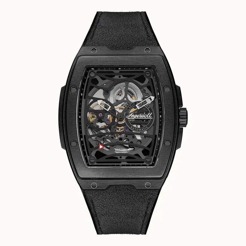 Ingersoll The Challenger Automatic Alcantara Black Rubber Watch I12307 1
