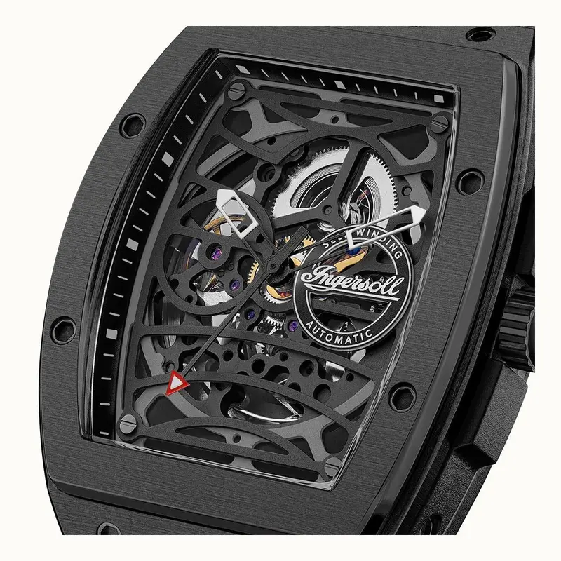 Ingersoll The Challenger Automatic Alcantara Black Rubber Watch I12307 2