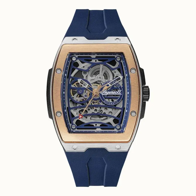Ingersoll The Challenger Automatic Skeleton Dial Blue Pu Strap Men's Watch I12304 1