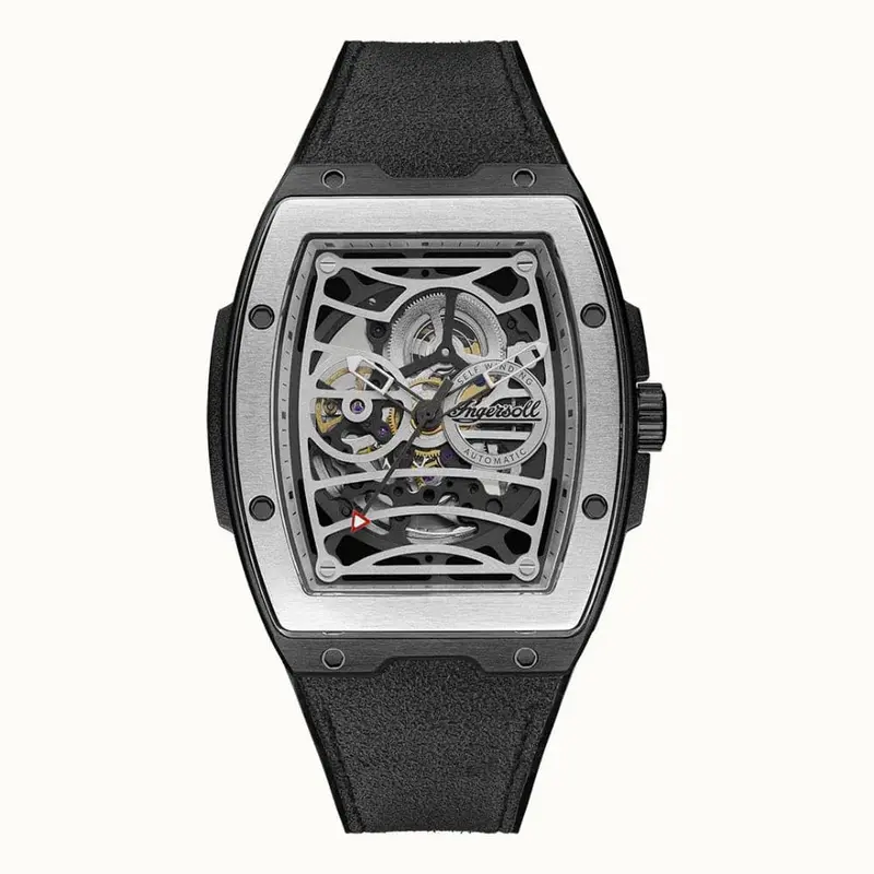 Ingersoll The Challenger Skeleton Dial Black Rubber Strap Men Watch I12306 1