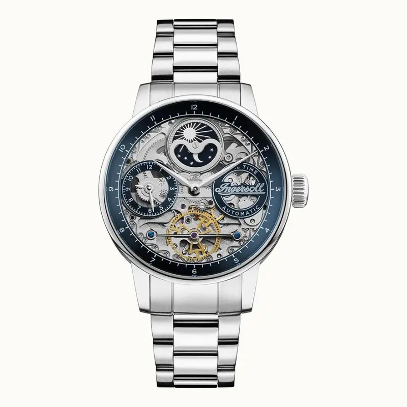 Ingersoll The Jazz Automatic Skeleton Dial Stainless Steel Men's Watch I07707 1