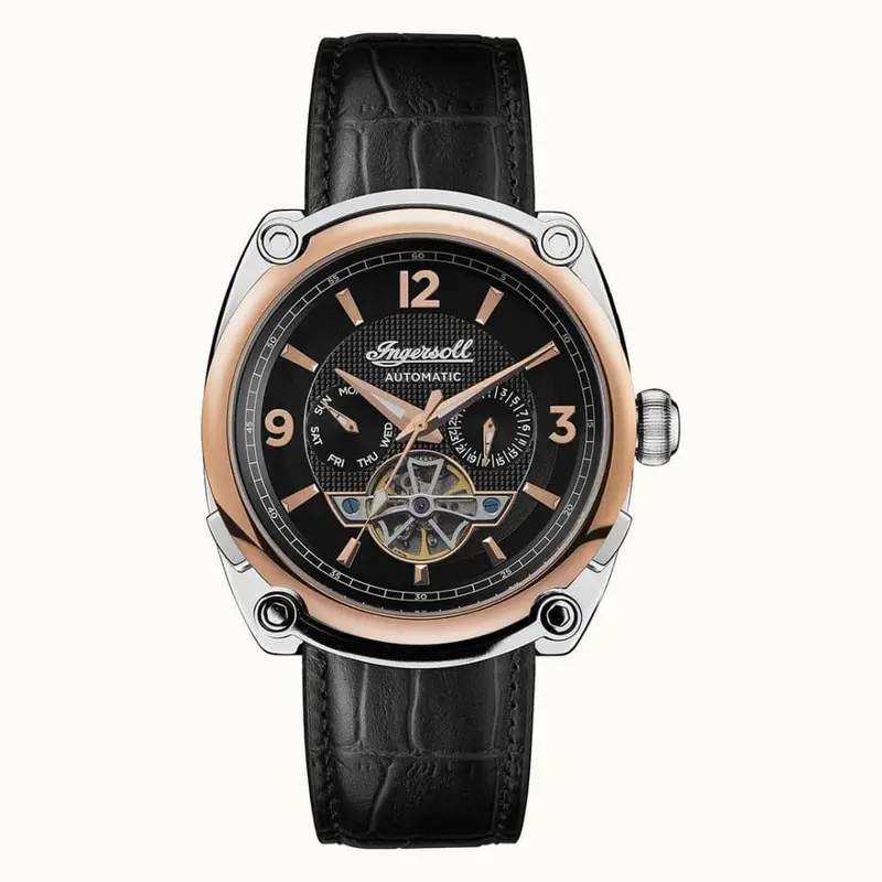 Ingersoll The Michigan Automatic I01102b Black Leather Strap Men's Watch 1