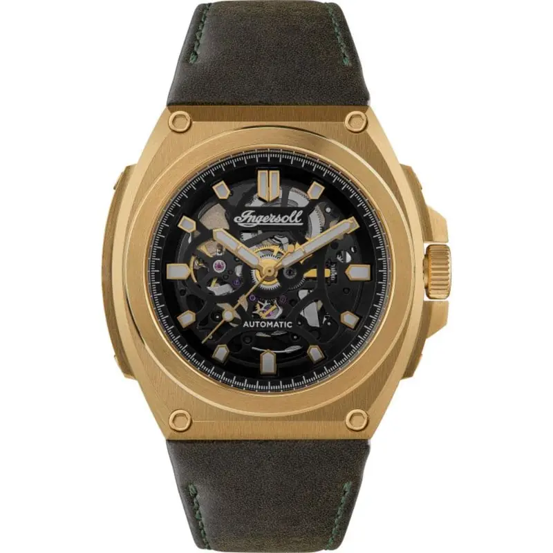 Ingersoll The Motion Automatic I11701 Black Leather Strap Men's Watch 1