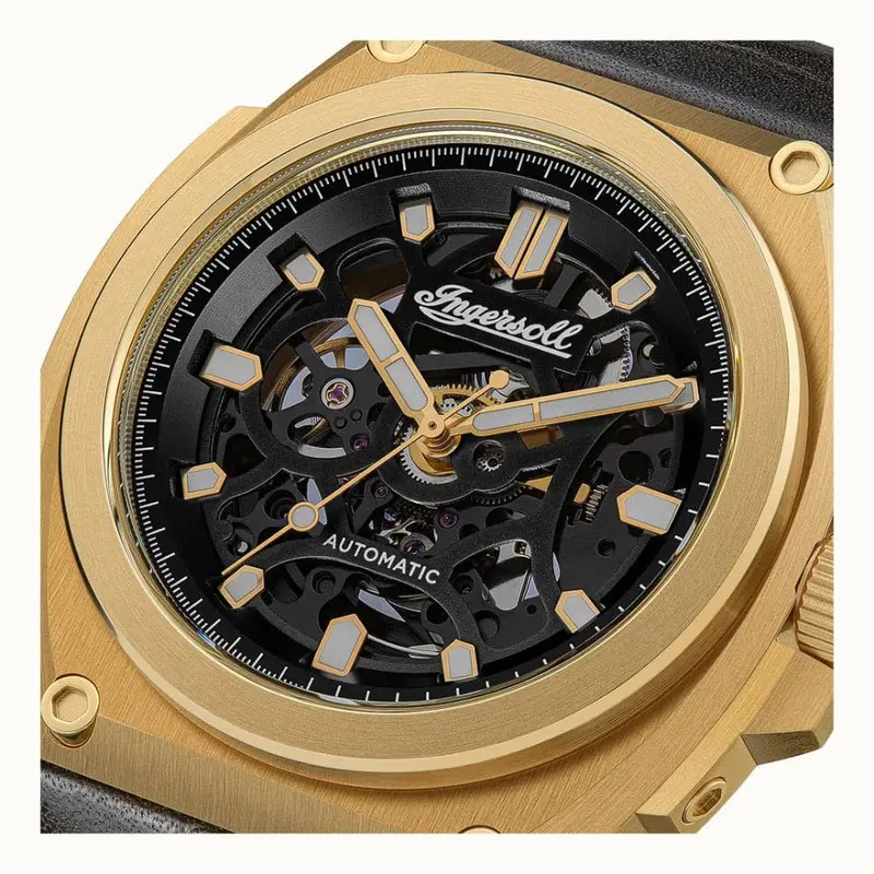 Ingersoll The Motion Automatic I11701 Black Leather Strap Men's Watch 2
