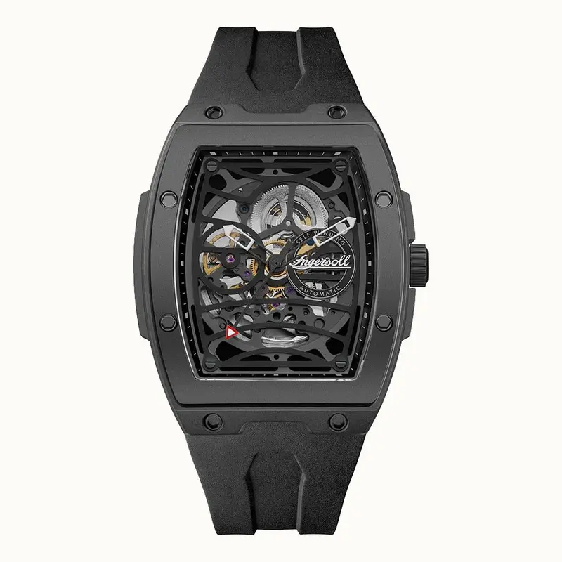 Ingersoll The Rim Gents Automatic Black Pu Strap Watch I16201 1