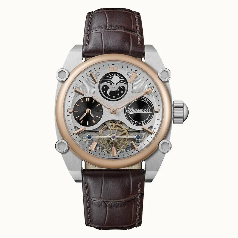 Ingersoll The Varsity Automatic Brown Leather Strap Men's Watch I15401 1