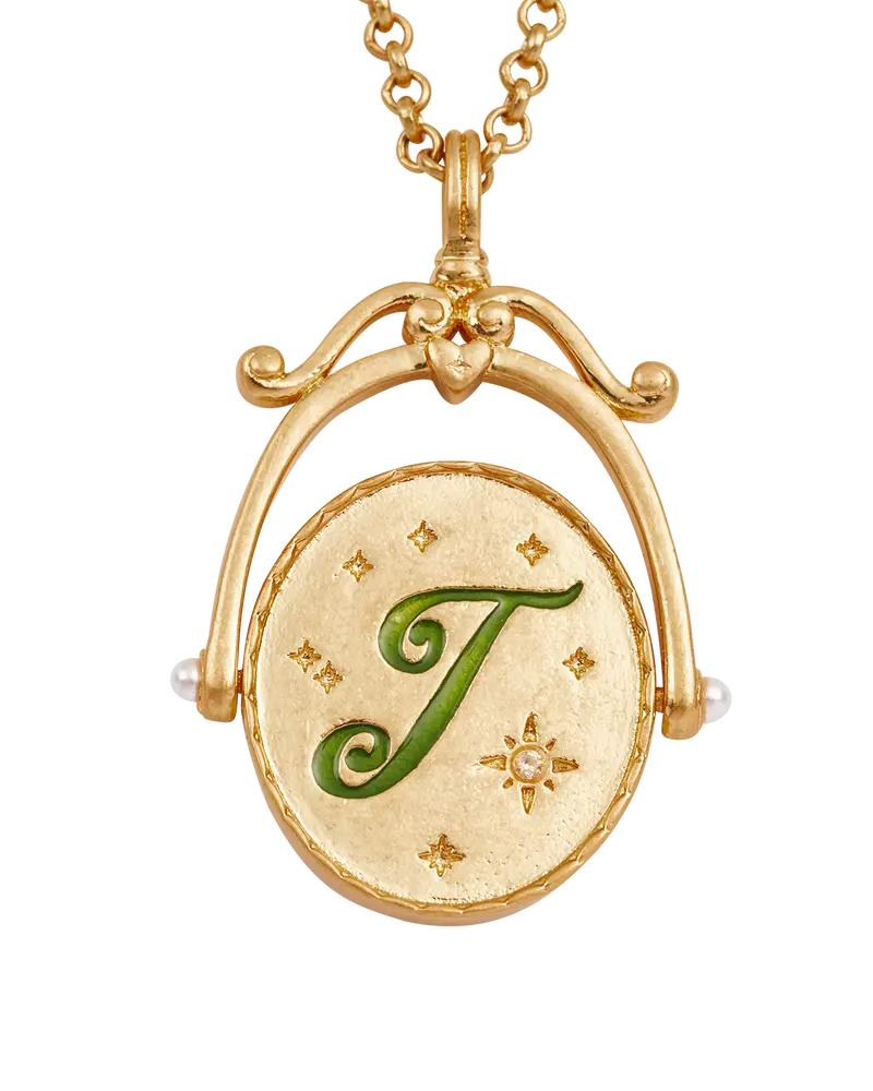 J Initial Jasmine Gold Spinner Necklace 1