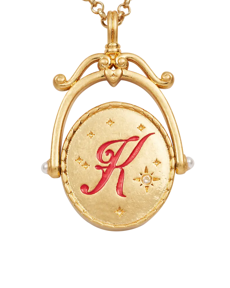 K Initial Kalmia Gold Spinner Necklace 1