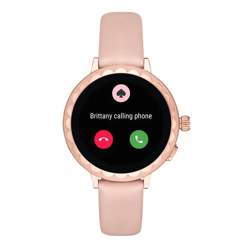 Kate Spade New York Scallop Rose Gold Stainless Steel Kst2009 Pink Leather Touch-Screen Women Smartwatch 2