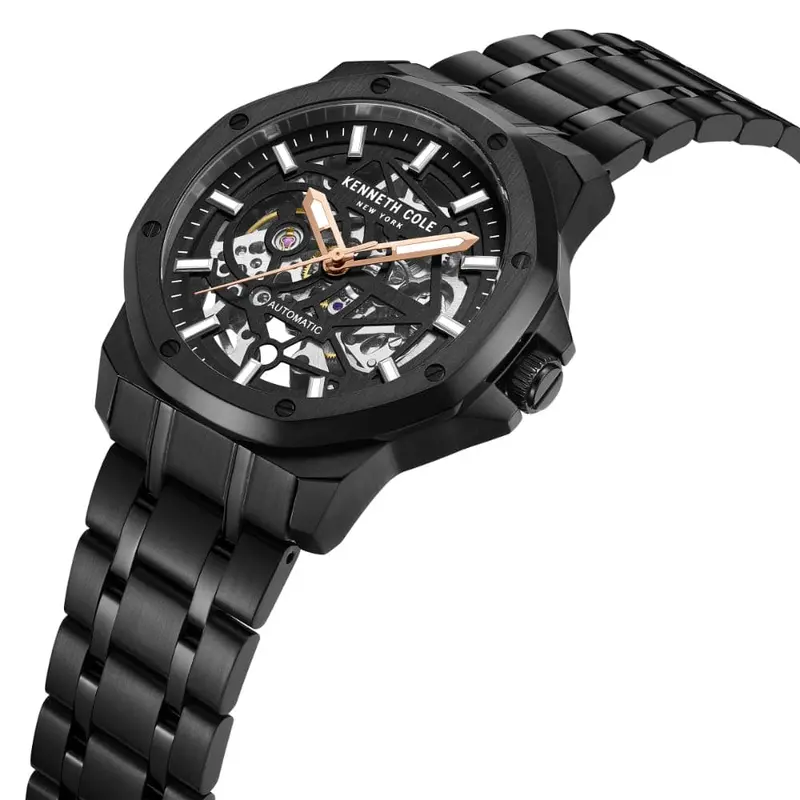 Kenneth Cole Automatic Black Stainless Steel Men Watch Kcwgl2232904 2