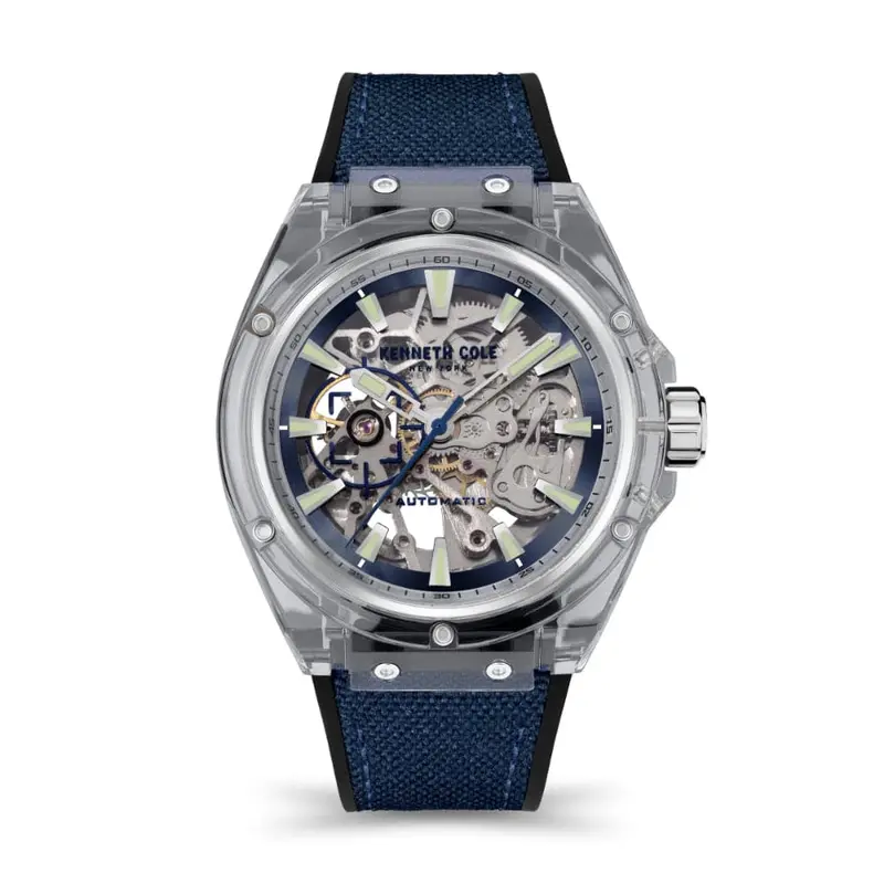 Kenneth Cole Automatic Blue Fabric Strap Men Watch Kcwgr2136403 1
