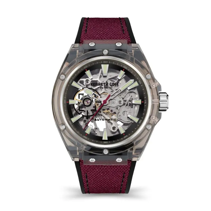 Kenneth Cole Automatic Red Fabric Strap Men Watch Kcwgr2136401 1