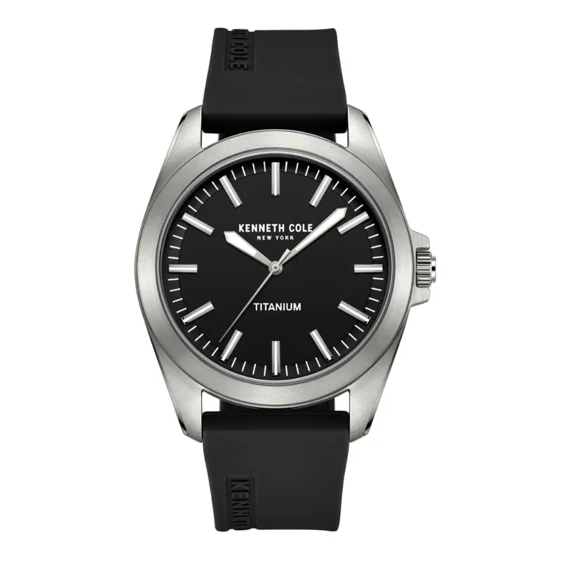 Kenneth Cole Black Dial With Black Silicone Strap Unisex Watch Kcwgm2238803 1