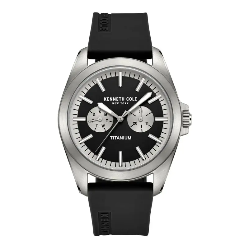 Kenneth Cole Black Dial With Black Silicone Strap Unisex Watch Kcwgq2238902 1