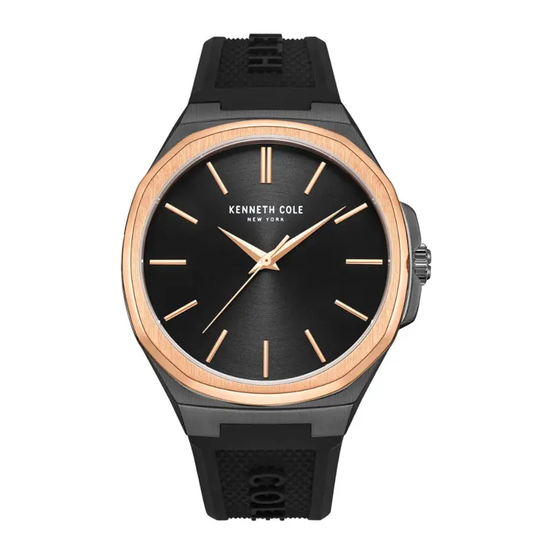 Kenneth Cole Black Dial With Black Silicone Unisex Watch Kcwgm2233801 1