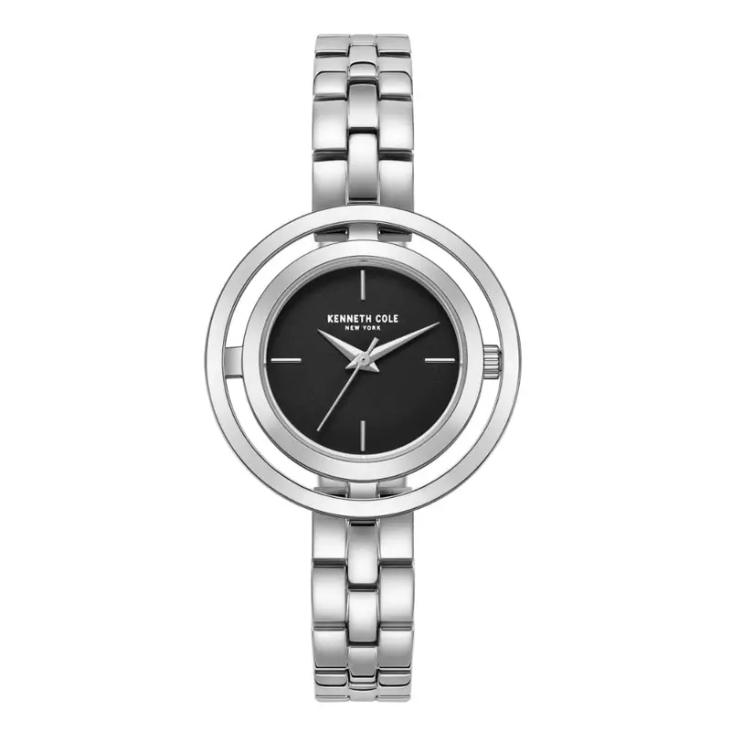 Kenneth Cole Black Dial With Silver Stainless Steel Women Watch Kcwlg2237104 1